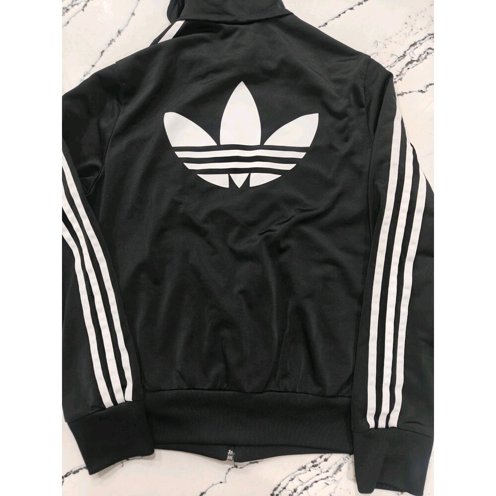 Adidas Originals Firebird Track Jacket Black White Big Trefoil Logo Women’s M
